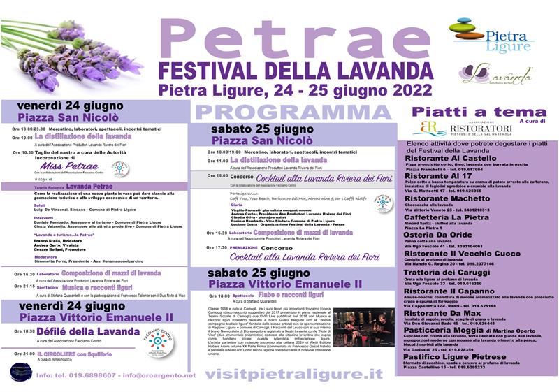 Il Programma del Festival Lavanda Pietra Ligure